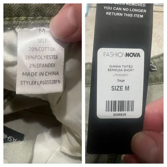 Fashion Nova Bermuda Shorts gray wash Denim Sz M NWT - Picture 3 of 8